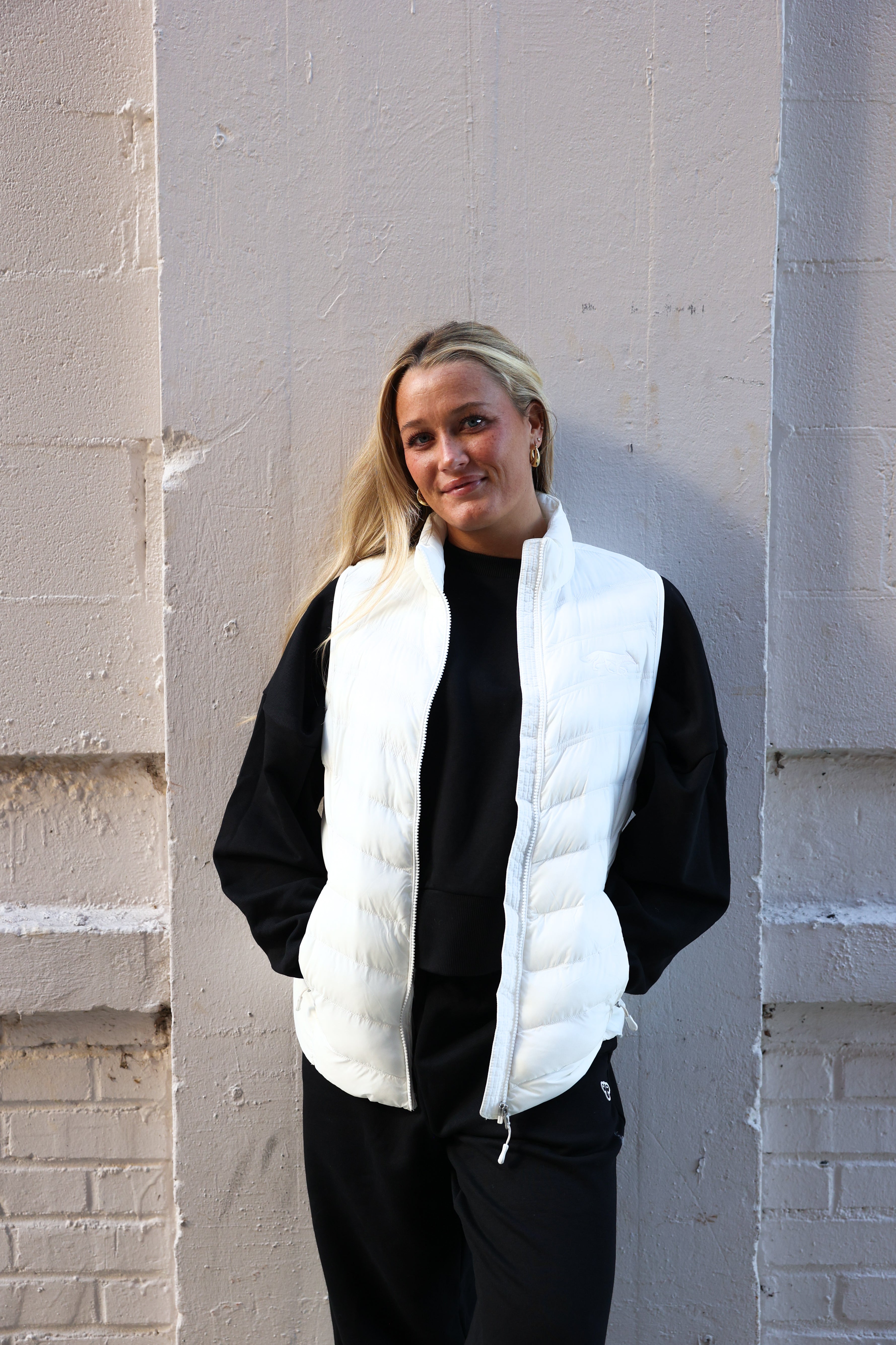 White Puffer Vest 