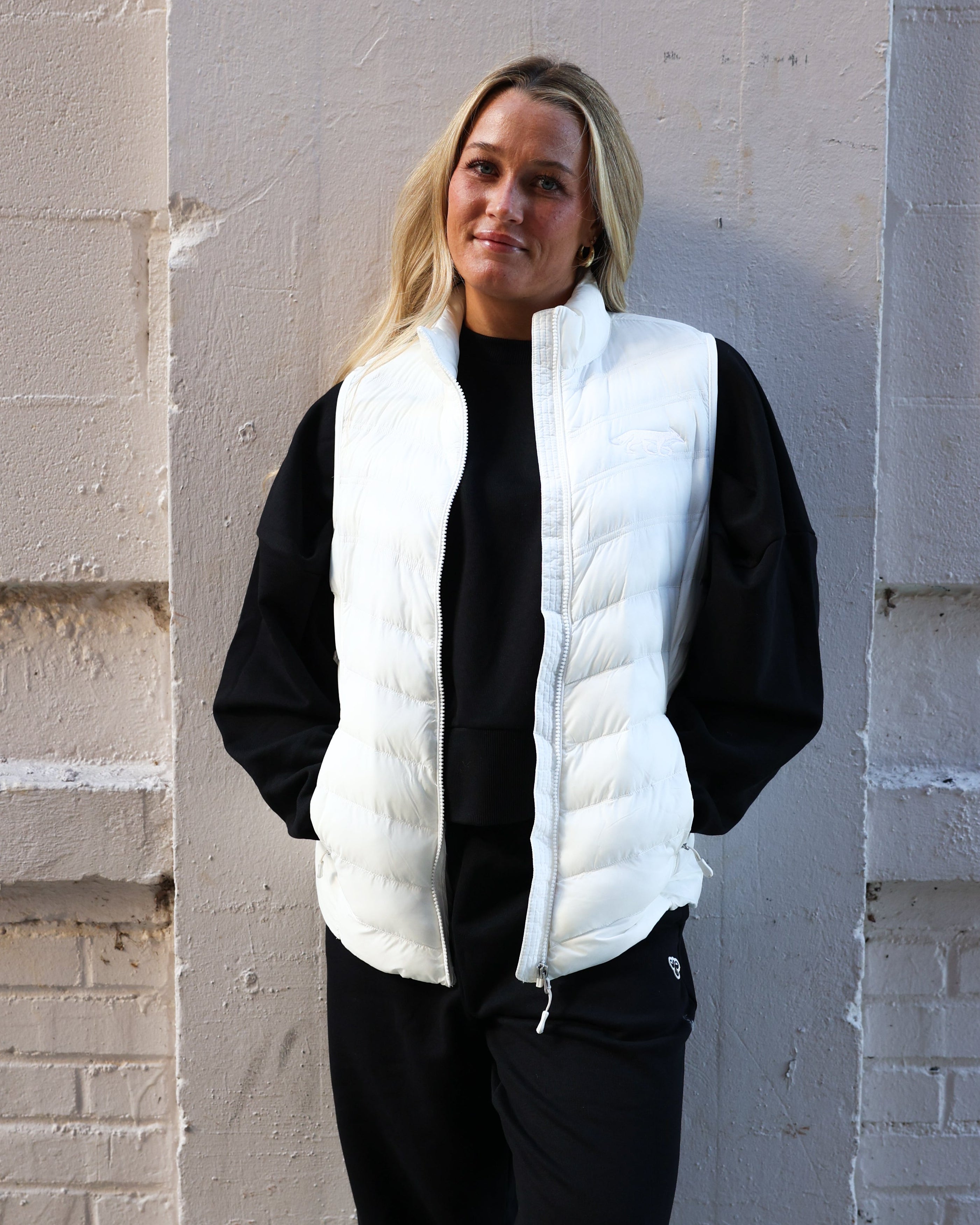 White Puffer Vest 