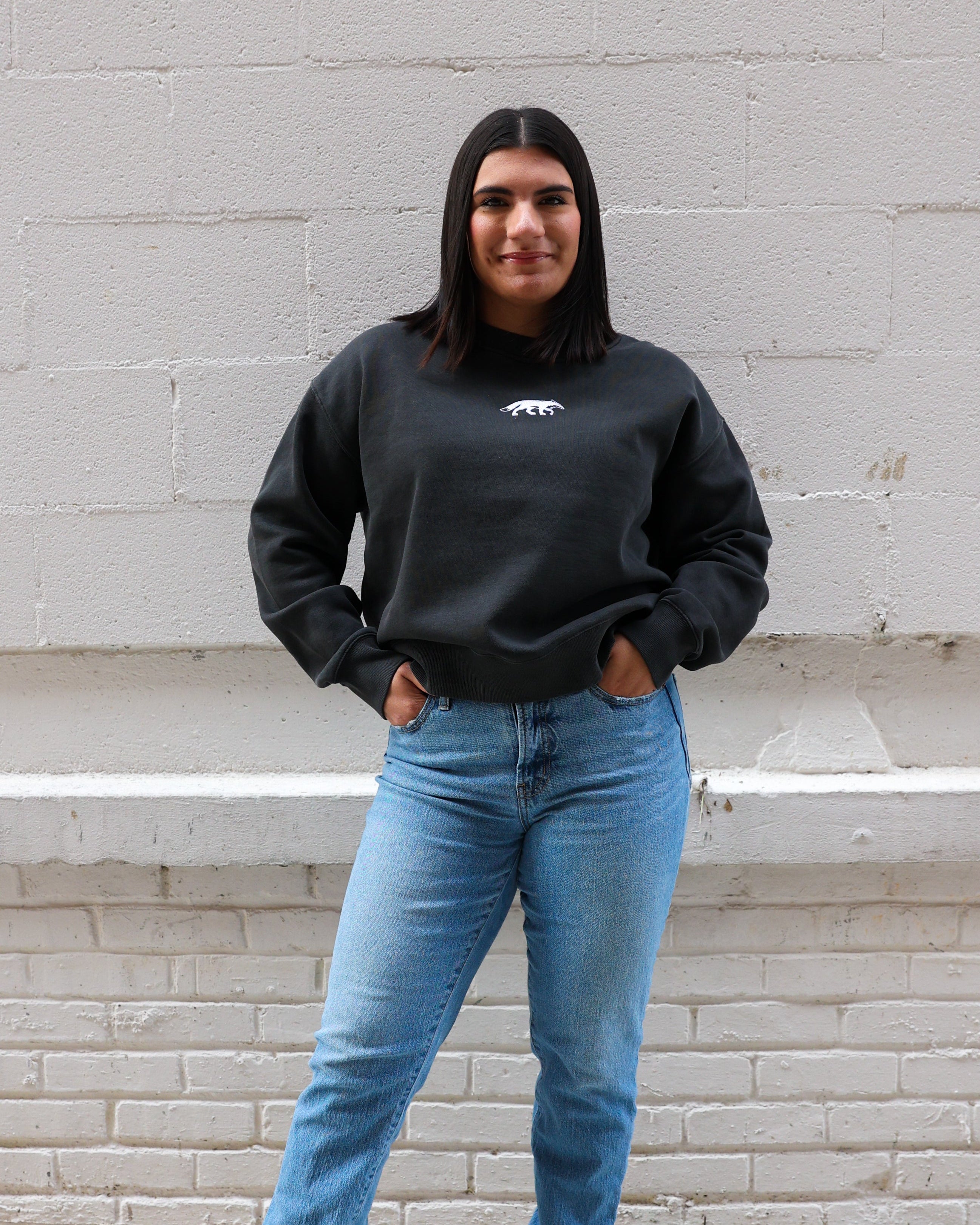 Faded Black Vertical Women's Crew