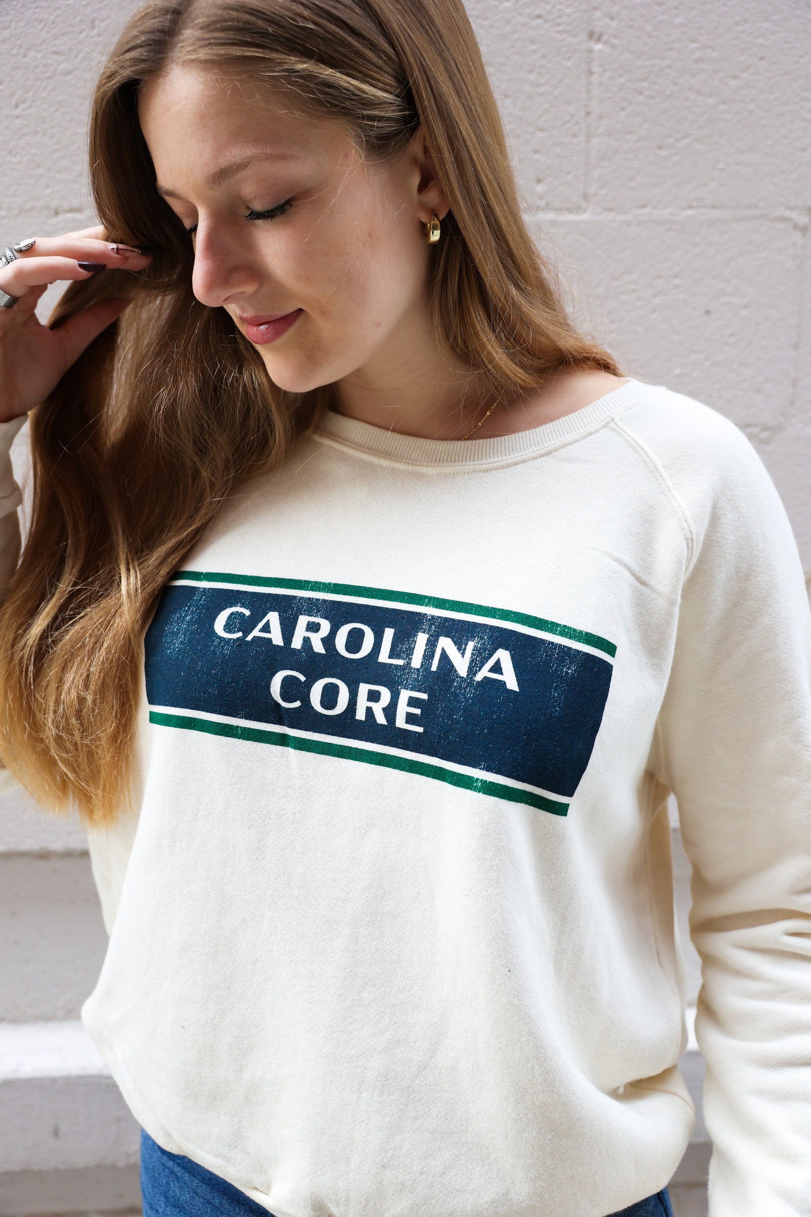 Vintage White Favorite French Terry Crew