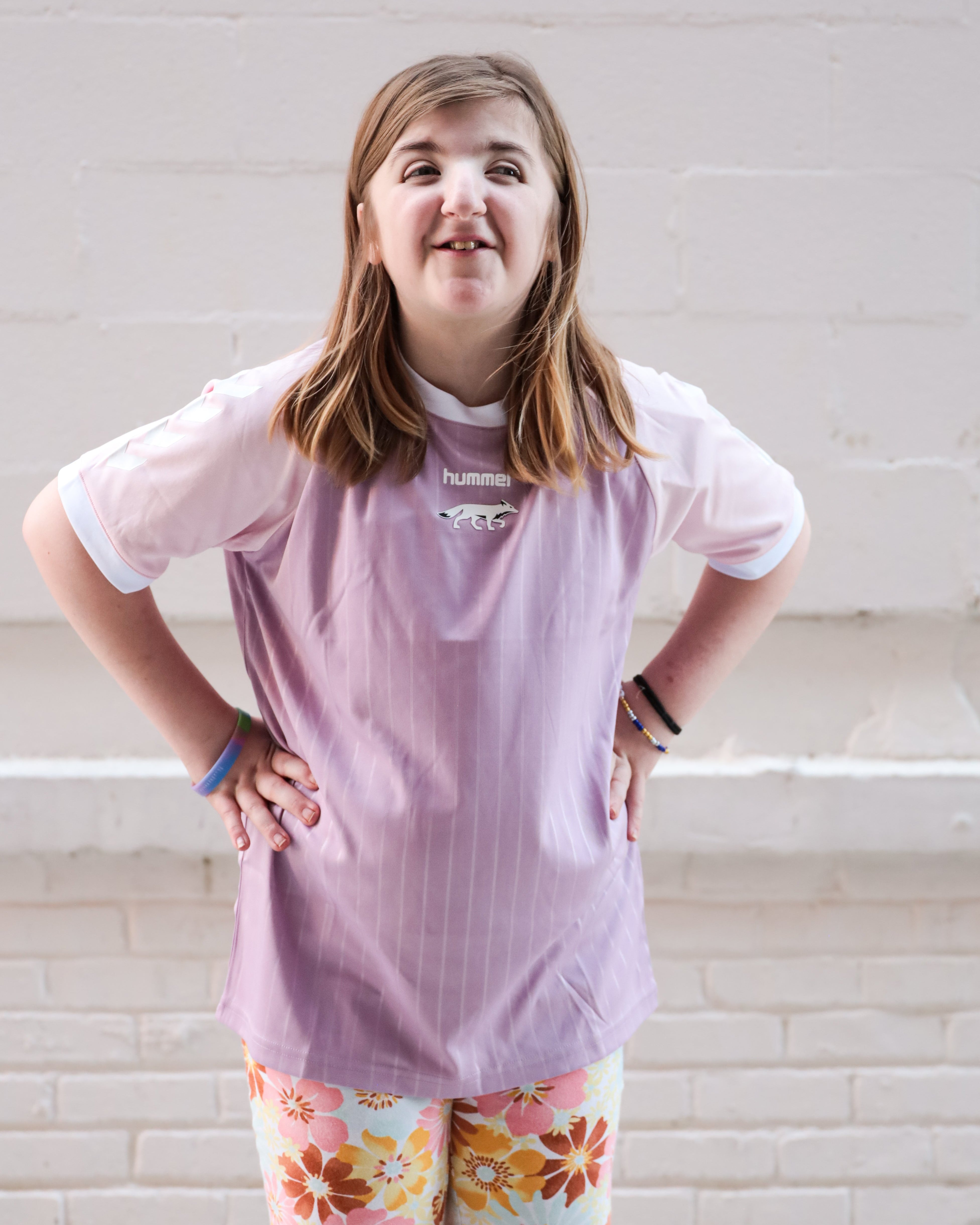 hummel YOUTH Pink and Lavender Training Top