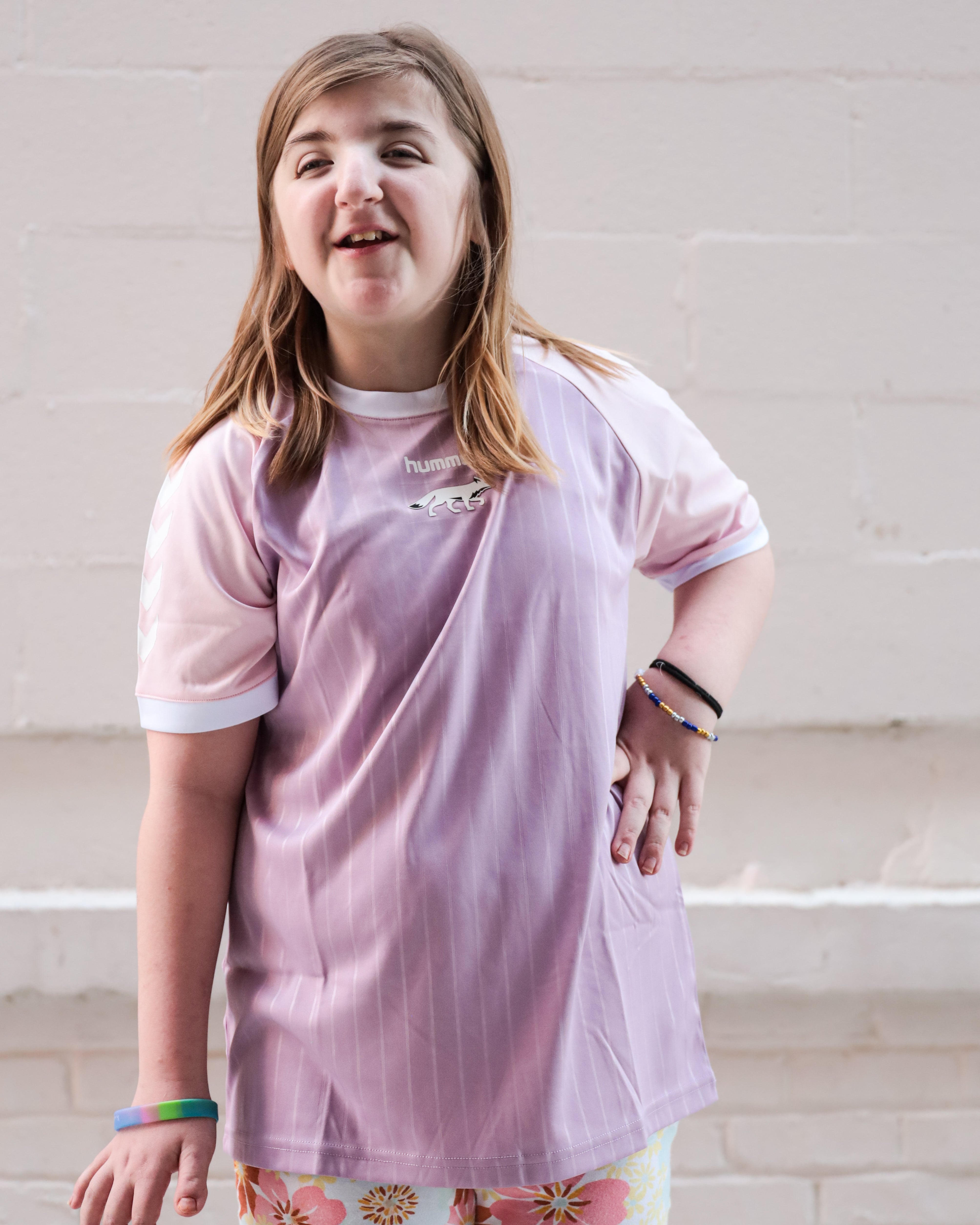 hummel YOUTH Pink and Lavender Training Top