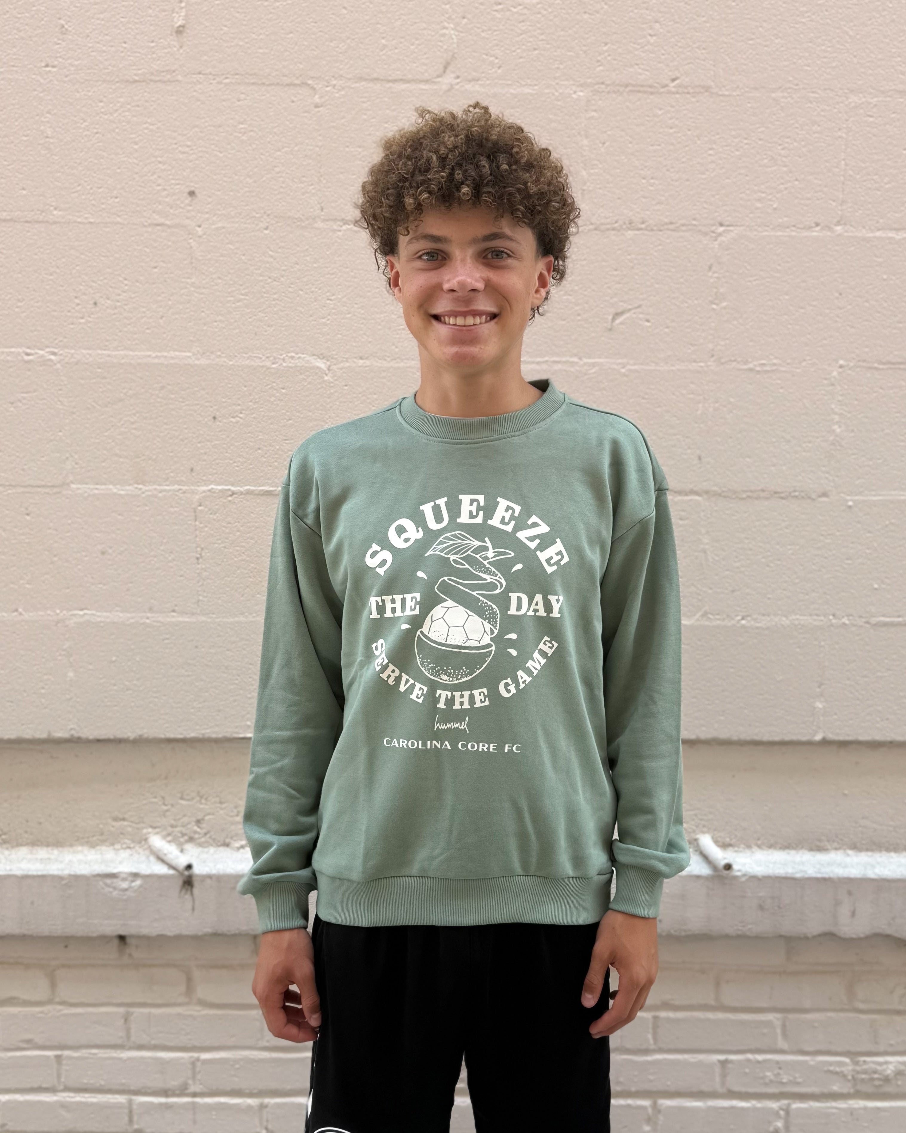 hummel Youth Squeeze the Day Green Crewneck