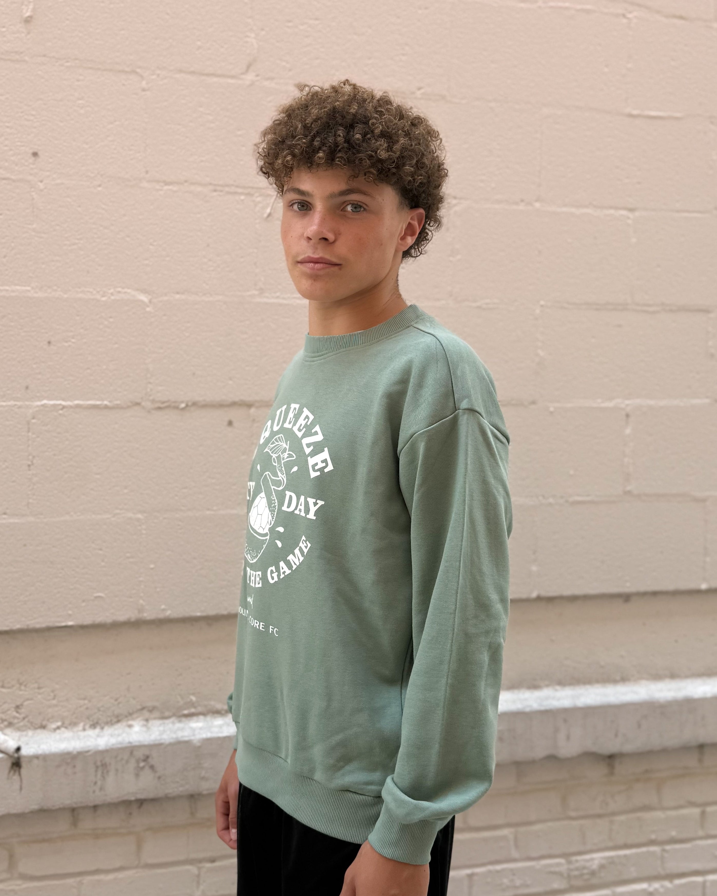 hummel Youth Squeeze the Day Green Crewneck