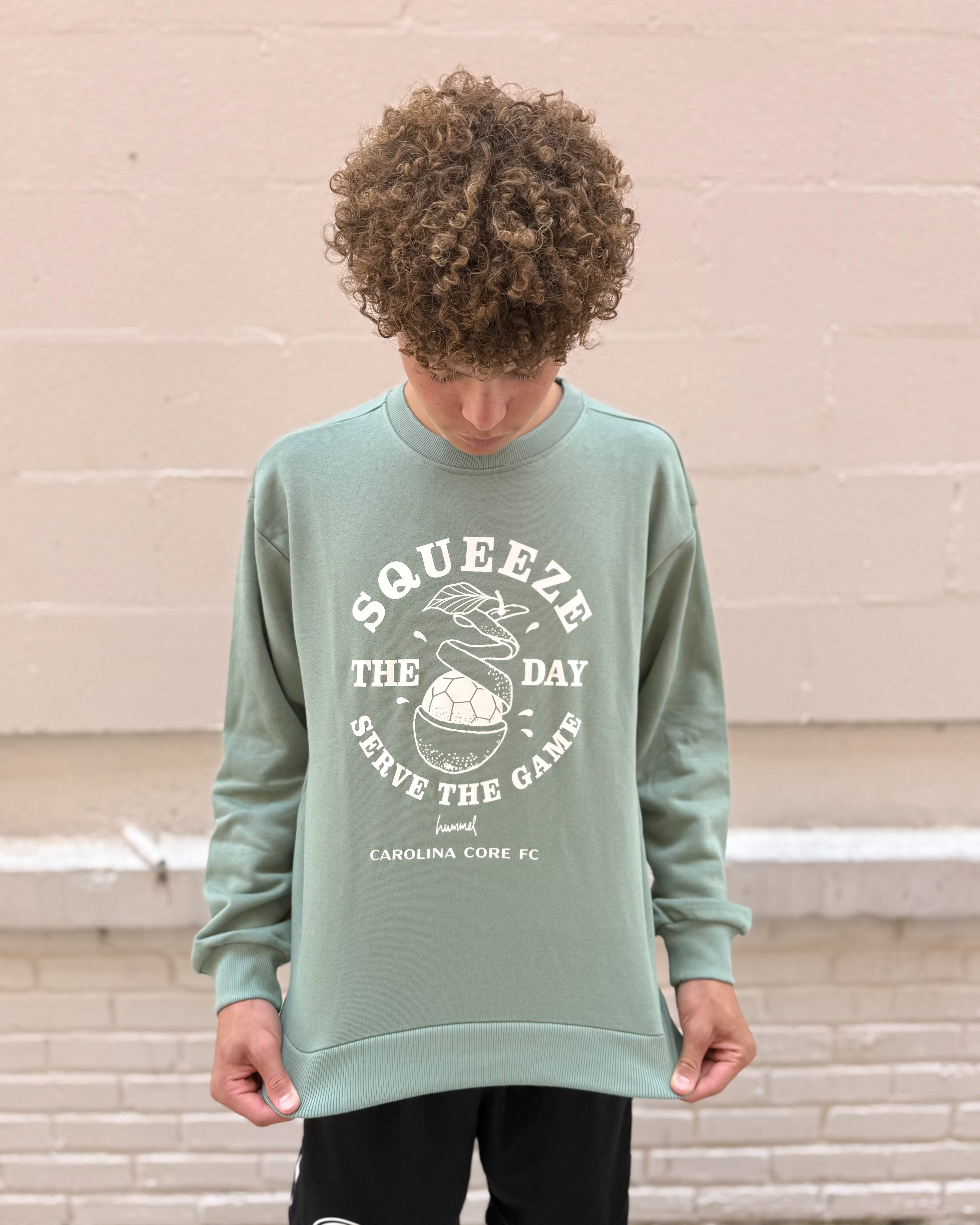 hummel Youth Squeeze the Day Green Crewneck