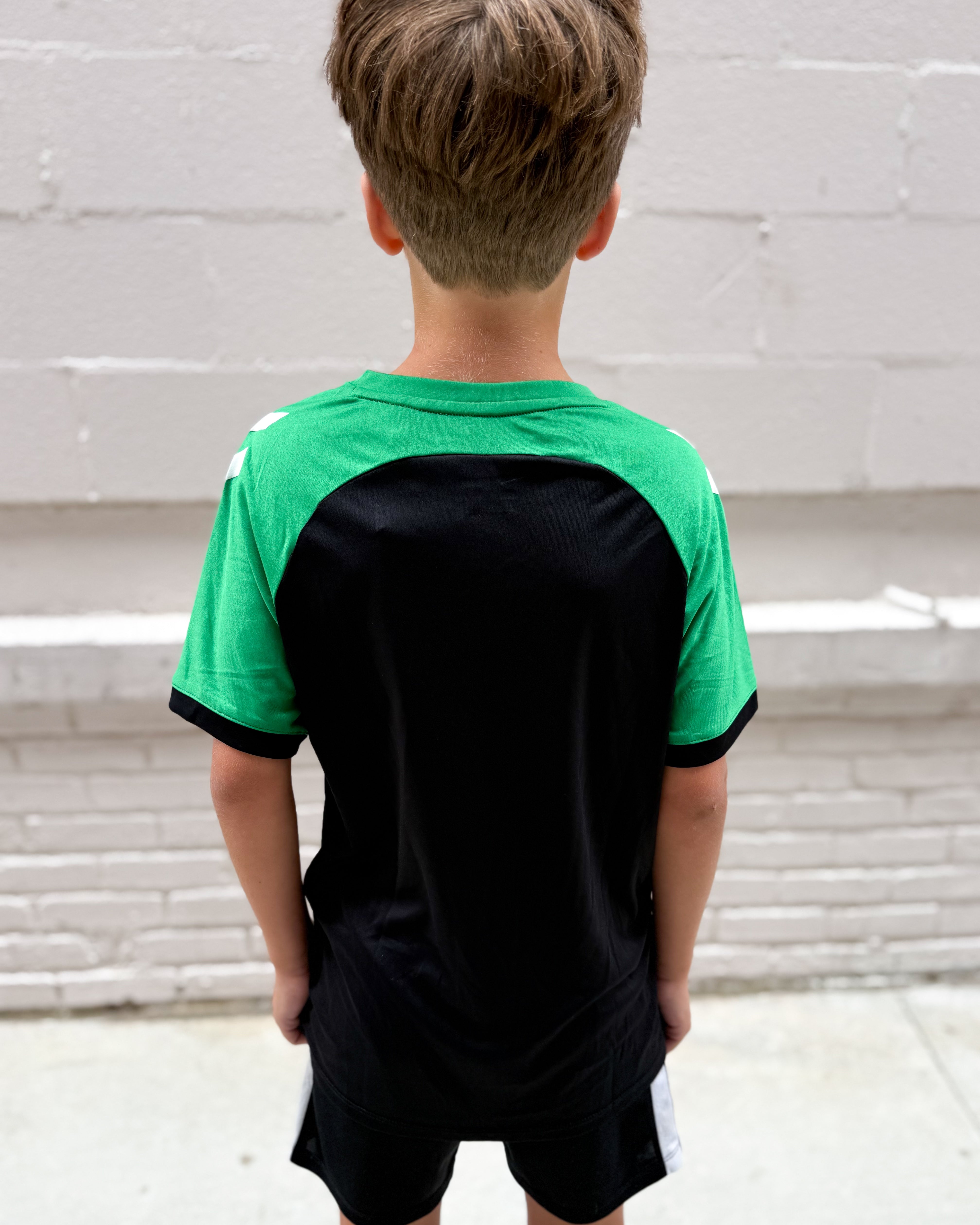 hummel Youth Black and Green Training Jersey