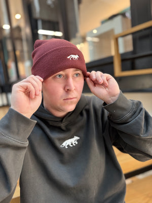 Embroidered Fox Hoodie Faded Black