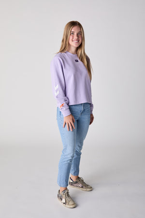 Purple hummel Cropped Sweatshirt