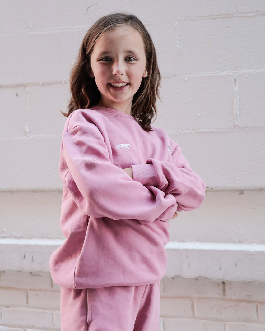 hummel YOUTH Pink Crewneck White Fox
