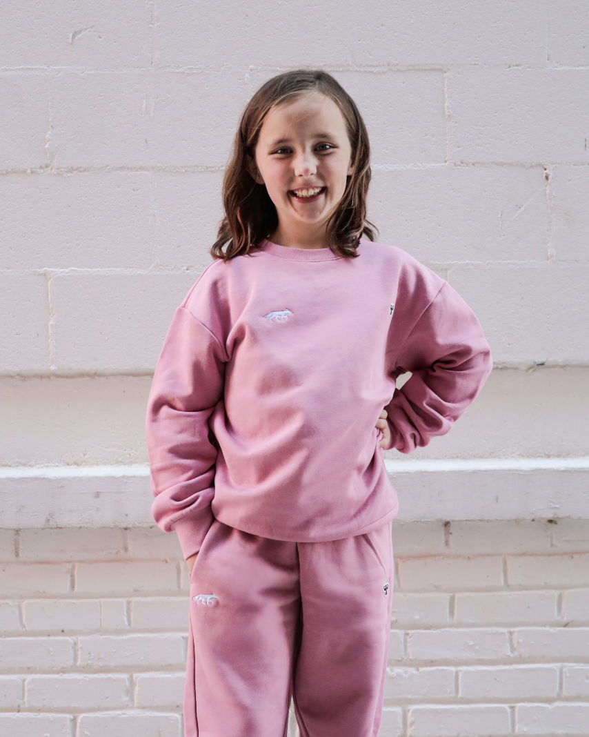 hummel YOUTH Pink Crewneck White Fox
