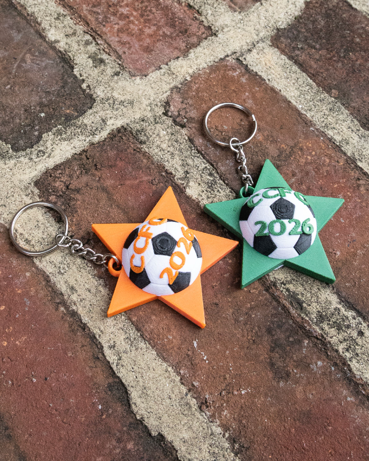 Digital Tap Star Soccer Keychain