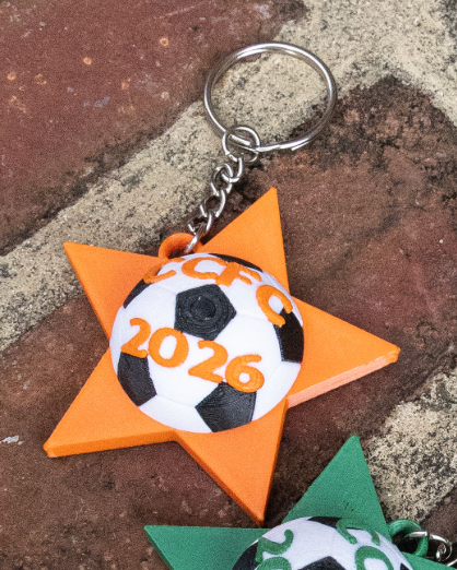 Digital Tap Star Soccer Keychain