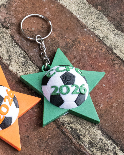 Digital Tap Star Soccer Keychain
